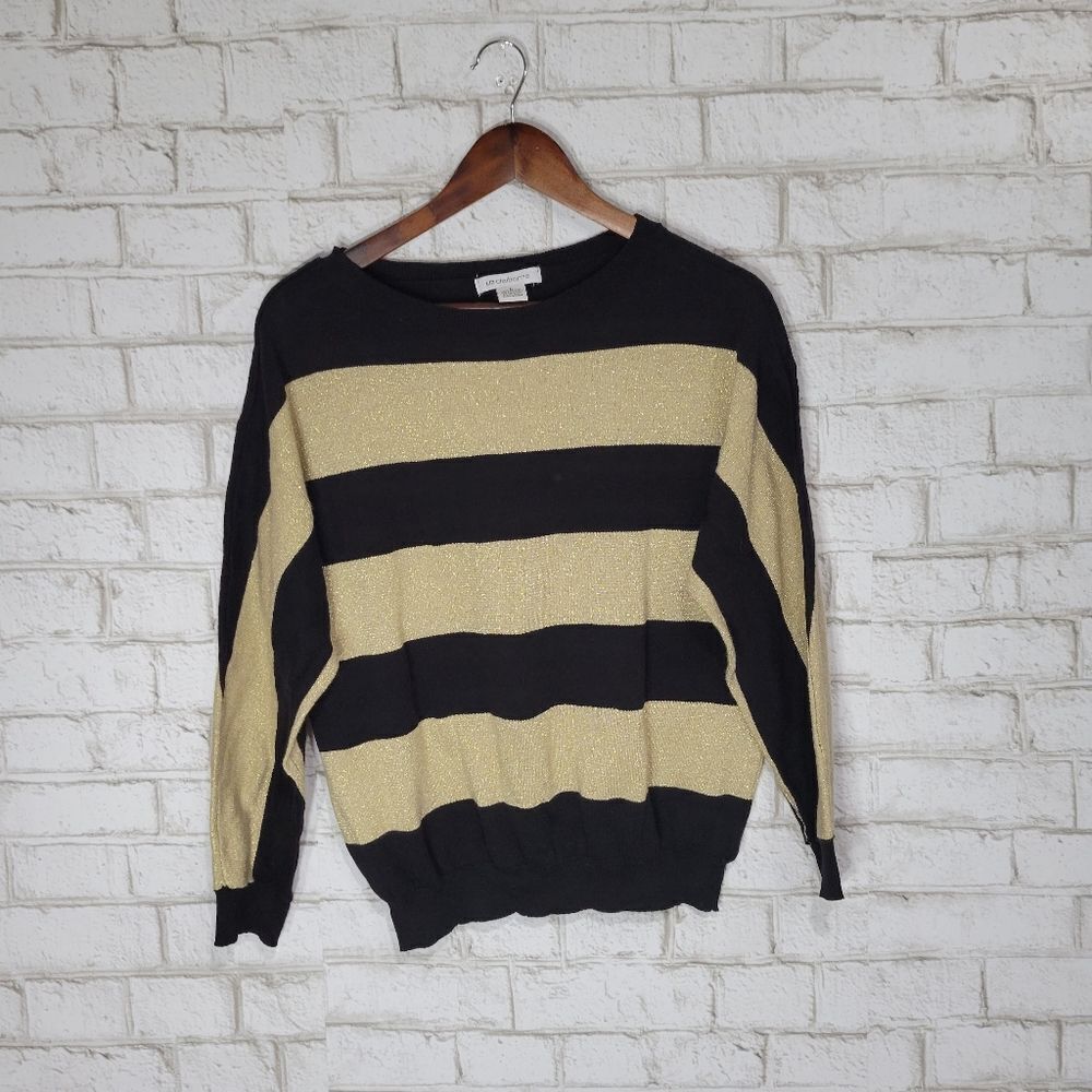 Liz Claiborne metallic stripe sweater